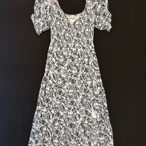 Abercrombie & Fitch White Puff Sleeve Maxi Sundress